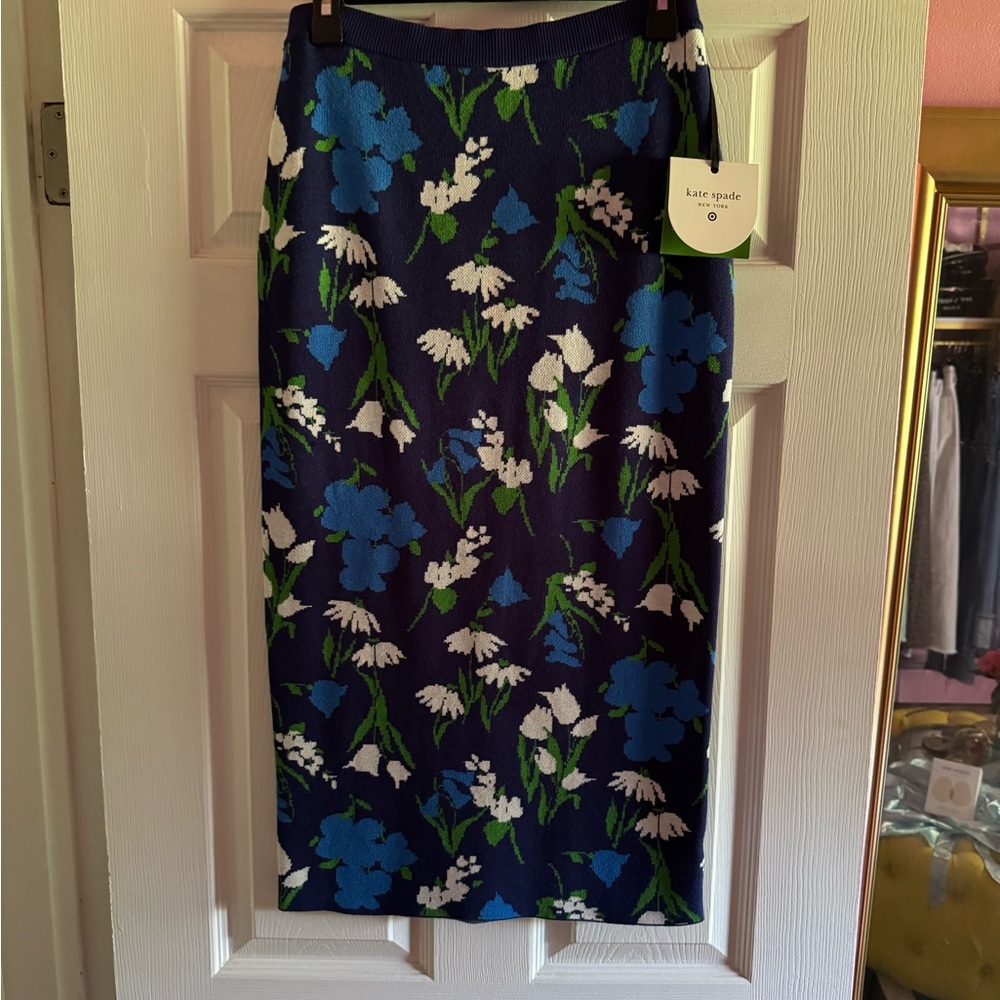 Kate Spade x Target Navy Floral Pencil Skirt Size Small